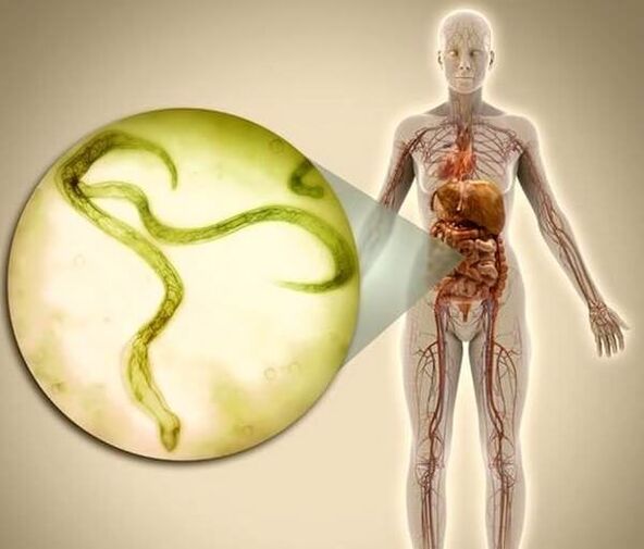 Parasites dans le corps humain